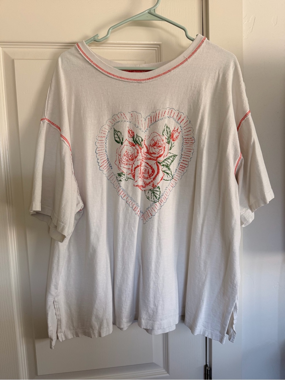 White Floral Heart Women’s Tee